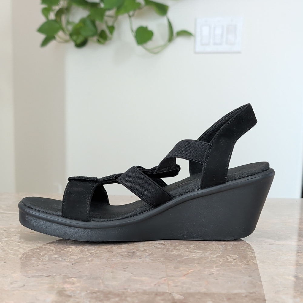 Black Wedge Sandals - Picture 3 of 11